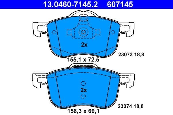 Brake Pad Set, disc brake 13.0460-7145.2 - image 2