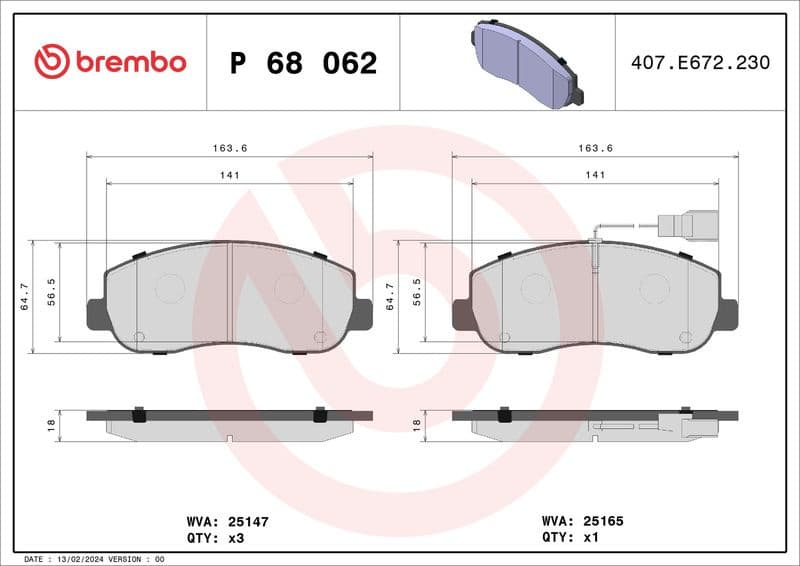 Brake pads front, Top Quality P68062 - image 3