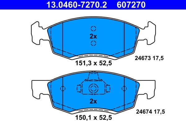 Brake Pad Set, disc brake 13.0460-7270.2 - image 2