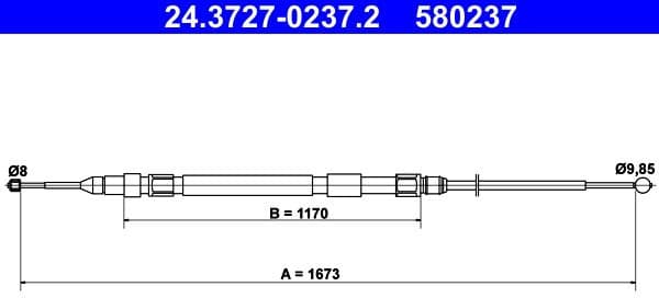 Cable Pull, parking brake 24.3727-0237.2 - image 2