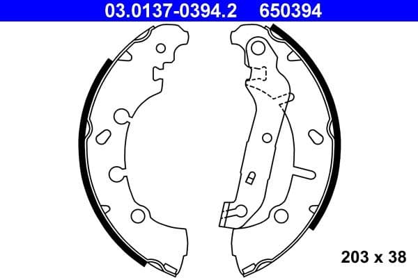 Brake Shoe Set 03.0137-0394.2 - image 2