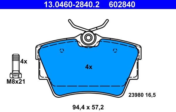 Brake Pad Set, disc brake 13.0460-2840.2 - image 2