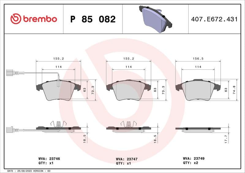 Brake Pad Set, disc brake PRIME LINE P85082 - image 3