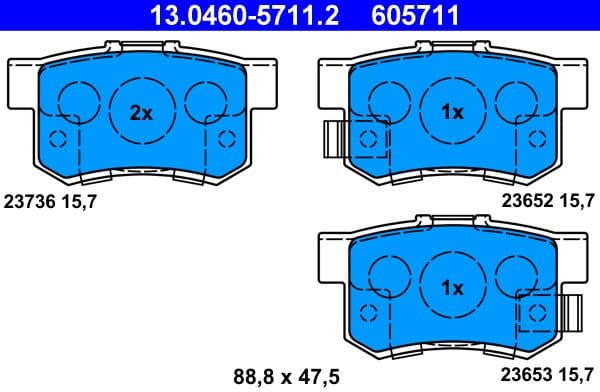 Brake Pad Set, disc brake 13.0460-5711.2 - image 2