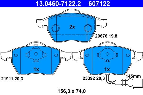 Brake Pad Set, disc brake 13.0460-7122.2 - image 2