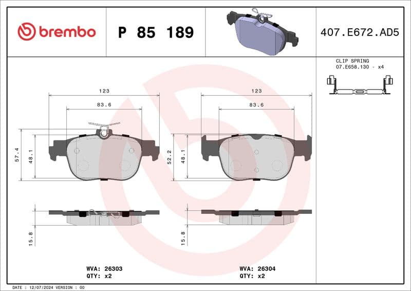 Brake Pad Set, disc brake PRIME LINE P85189 - image 2