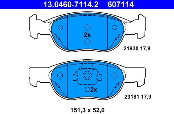 Brake Pad Set, disc brake 13.0460-7114.2 - image 2
