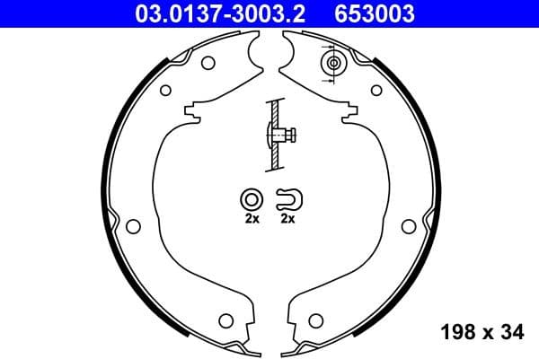 Brake Shoe Set, parking brake 03.0137-3003.2 - image 2