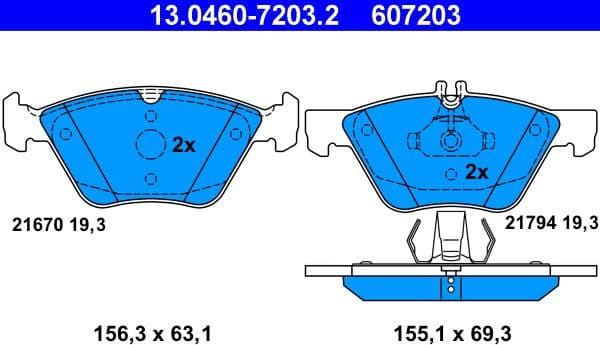 Brake Pad Set, disc brake 13.0460-7203.2 - image 2