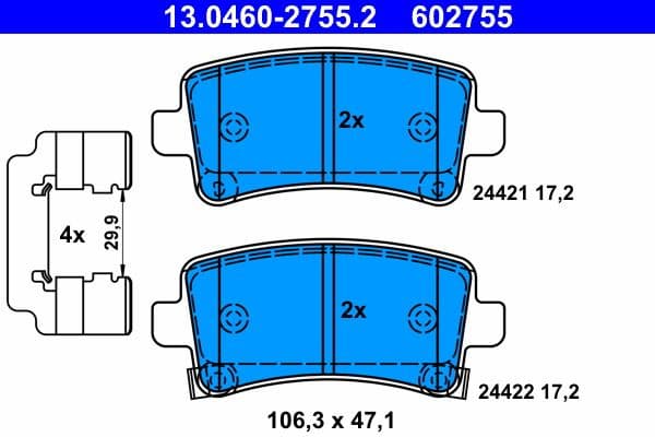 Brake Pad Set, disc brake 13.0460-2755.2 - image 3