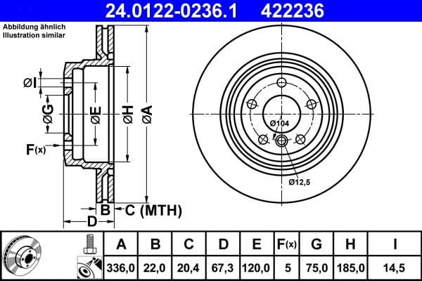 Brake Disc 24.0122-0236.1 - image 2