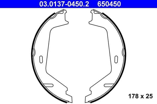 Brake Shoe Set, parking brake 03.0137-0450.2 - image 2