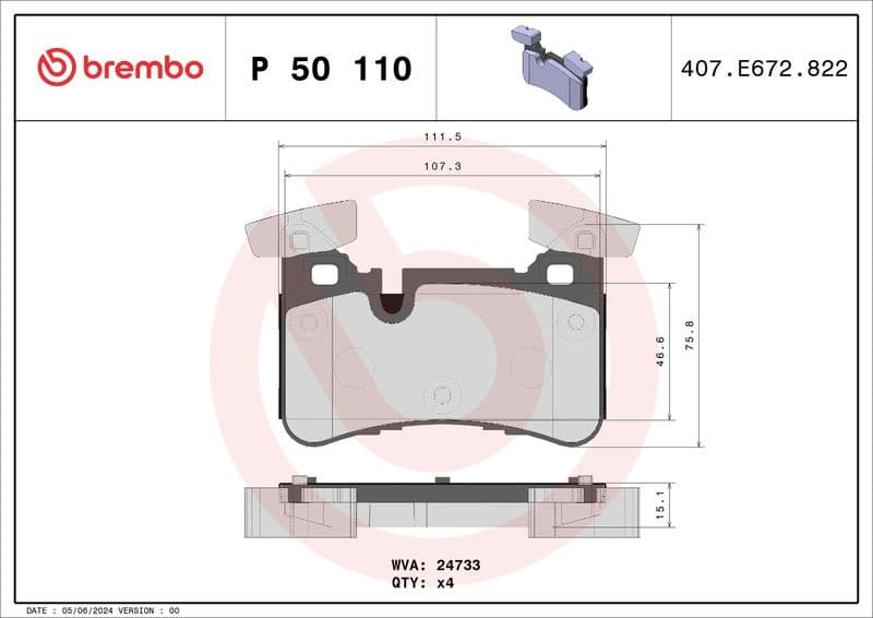 Brake Pad Set, disc brake PRIME LINE P50110 - image 4