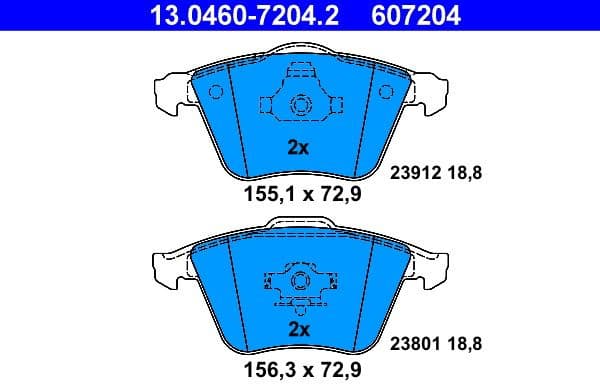 Brake Pad Set, disc brake 13.0460-7204.2 - image 2