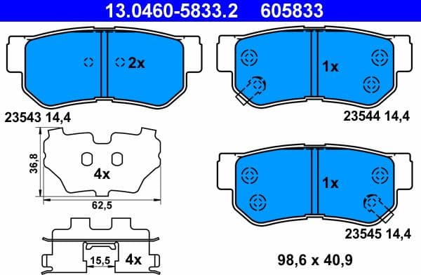 Brake Pad Set, disc brake 13.0460-5833.2 - image 2