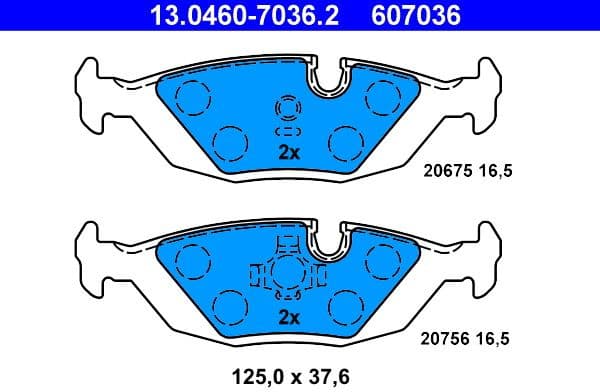 Brake Pad Set, disc brake 13.0460-7036.2 - image 2