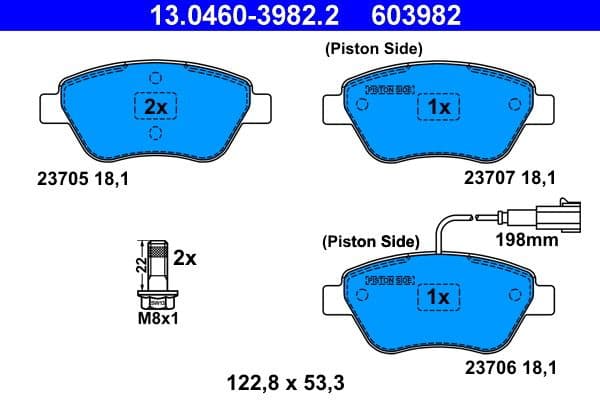 Brake Pad Set, disc brake 13.0460-3982.2 - image 2