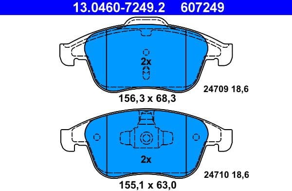 Brake Pad Set, disc brake 13.0460-7249.2 - image 2