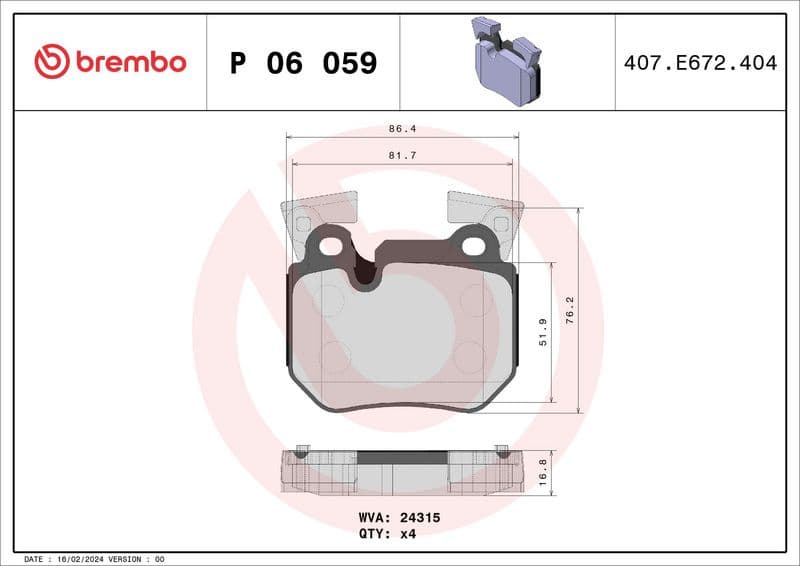 Brake Pad Set, disc brake PRIME LINE P06059 - image 3