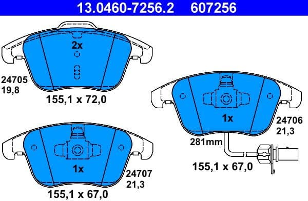 Brake Pad Set, disc brake 13.0460-7256.2 - image 2