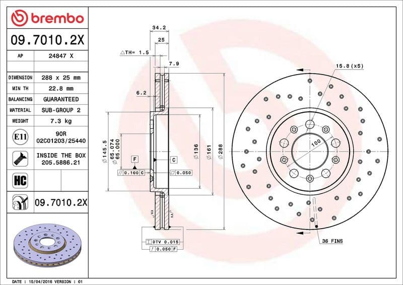 Brake Disc XTRA LINE - Xtra 09.7010.2X - image 3