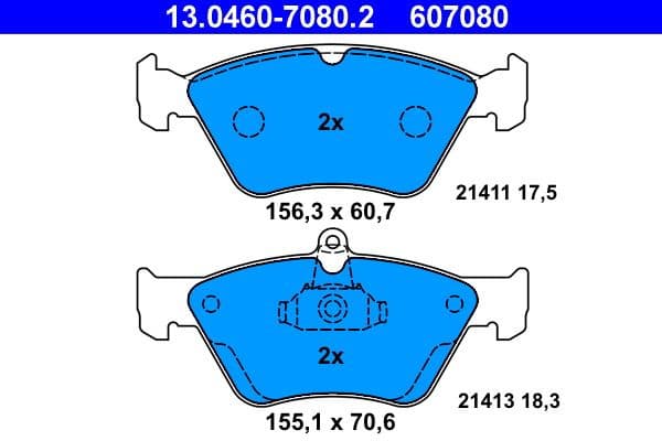 Brake Pad Set, disc brake 13.0460-7080.2 - image 2