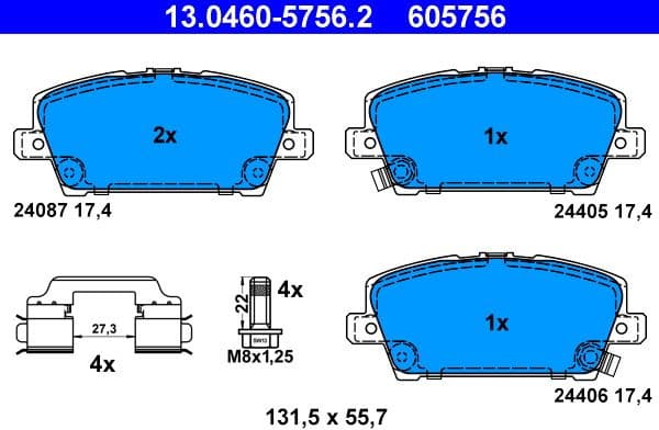 Brake Pad Set, disc brake 13.0460-5756.2 - image 2