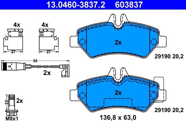 Brake Pad Set, disc brake 13.0460-3837.2 - image 2