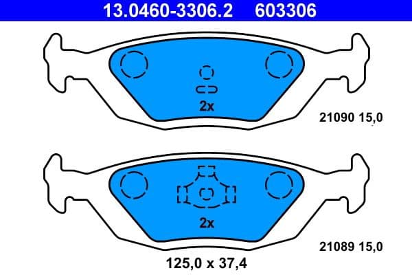 Brake Pad Set, disc brake 13.0460-3306.2 - image 2