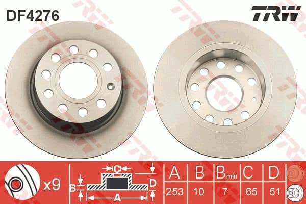 Brake discs kit rear, (2pcs), Top Quality DF4276 - image 6