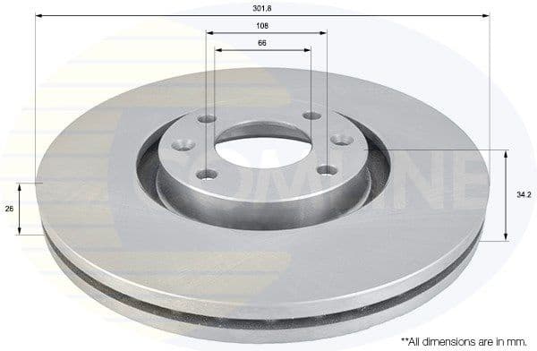 Brake disc, 1pcs FRONT ADC1574V