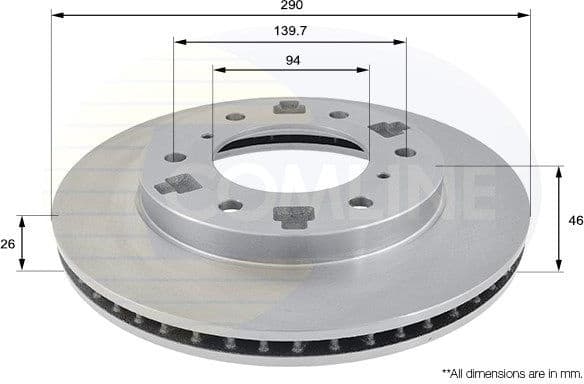 Brake disc, 1pcs FRONT ADC0359V