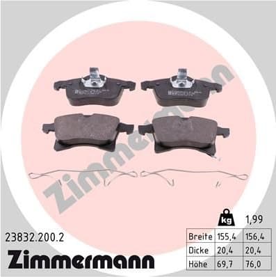 Brake Pad Set, disc brake 23832.200.2