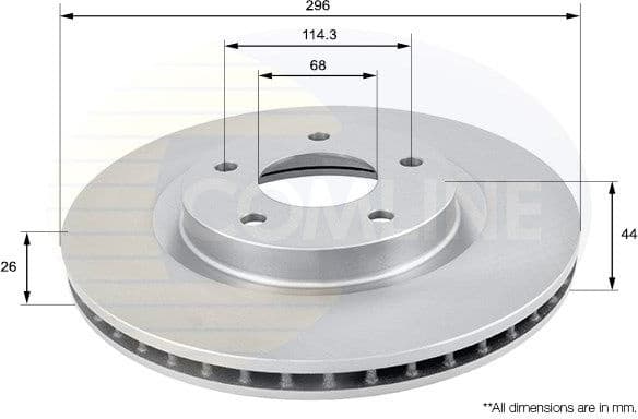 Brake disc, 1pcs FRONT ADC0274V - image 2