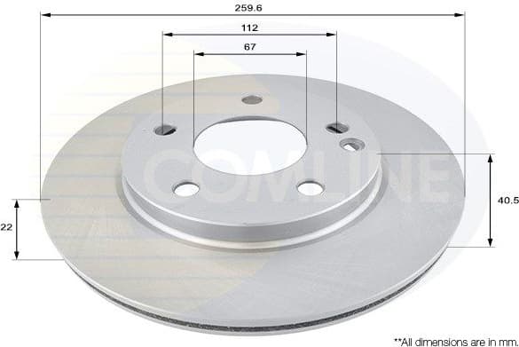 Brake disc, 1pcs FRONT ADC1605V - image 2