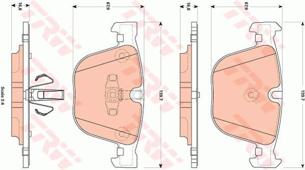 Brake pads rear, Top Quality GDB1857