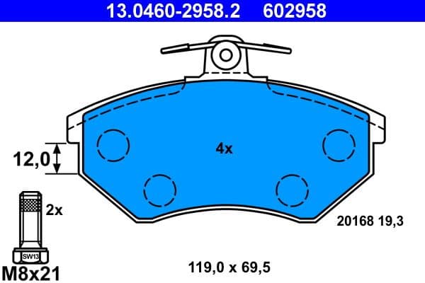 Brake Pad Set, disc brake 13.0460-2958.2 - image 2