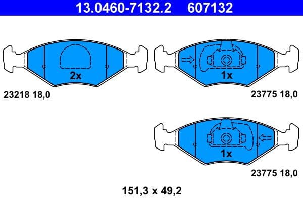 Brake Pad Set, disc brake 13.0460-7132.2 - image 2