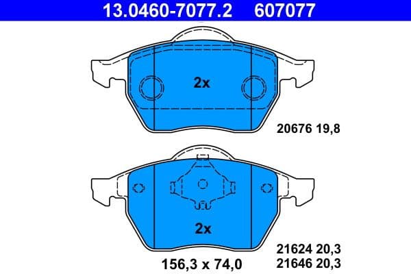 Brake Pad Set, disc brake 13.0460-7077.2 - image 2