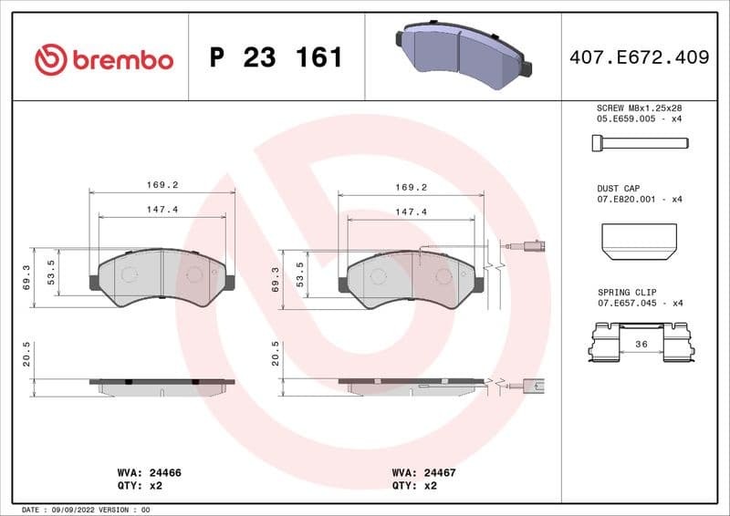 Brake Pad Set, disc brake PRIME LINE P23161 - image 3