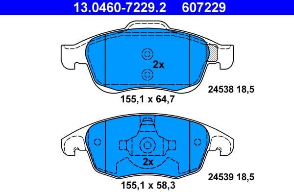 Brake Pad Set, disc brake 13.0460-7229.2 - image 2