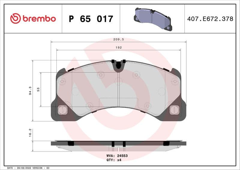 Brake Pad Set, disc brake PRIME LINE P65017 - image 3