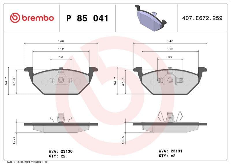 Brake Pad Set, disc brake XTRA LINE P85041X - image 3