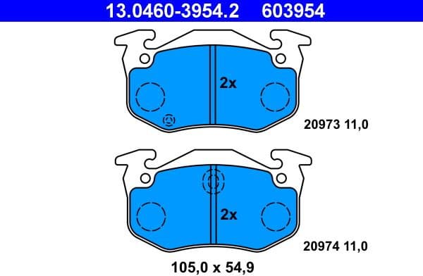 Brake Pad Set, disc brake 13.0460-3954.2 - image 2