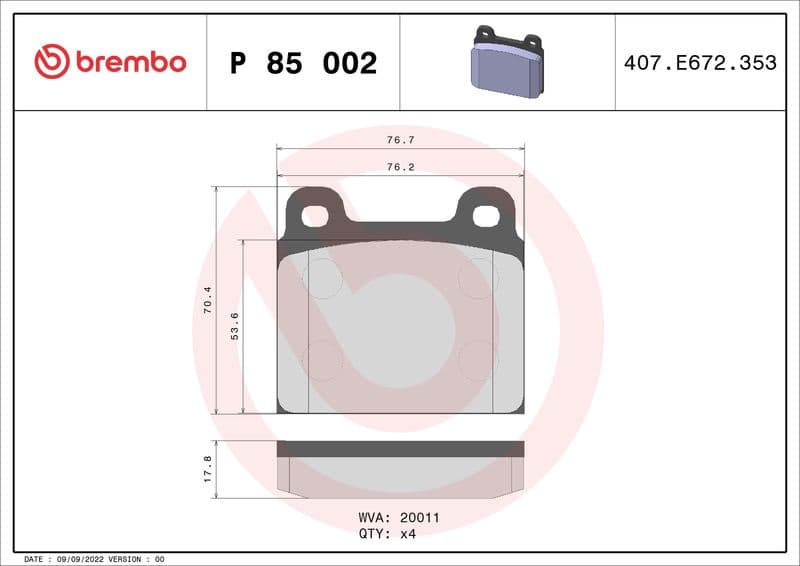 Brake Pad Set, disc brake PRIME LINE P85002 - image 3