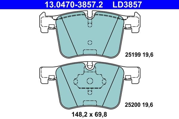 Brake Pad Set, disc brake ATE Ceramic 13.0470-3857.2 - image 2