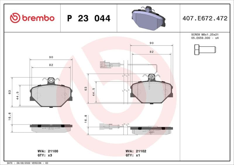 Brake Pad Set, disc brake PRIME LINE P23044 - image 3