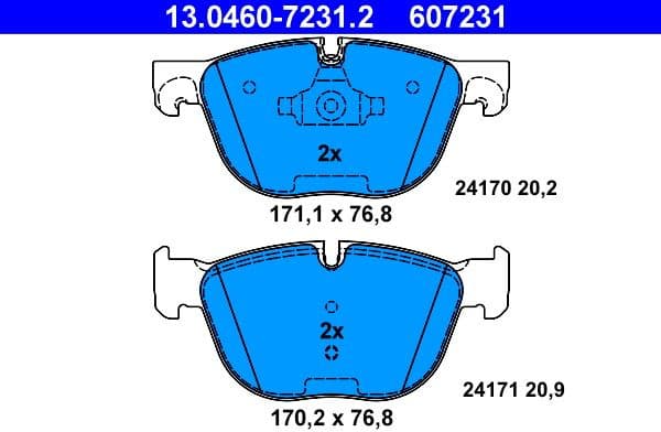 Brake Pad Set, disc brake 13.0460-7231.2 - image 2