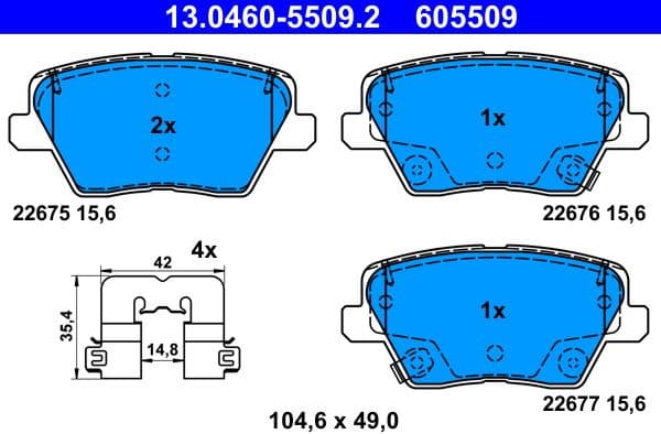 Brake Pad Set, disc brake 13.0460-5509.2 - image 2