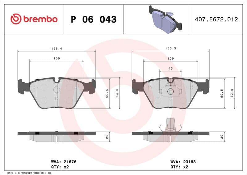 Brake Pad Set, disc brake XTRA LINE P06043X - image 3